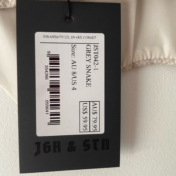 ^Snake print back zip up strapless crop top^ - Picture 3 of 3